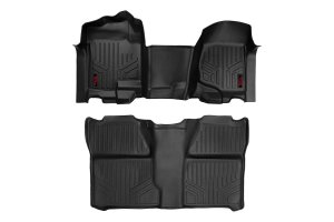Chevrolet Silverado 1500 Floor Mats - Front + Rear - Rough Country - OV Hump | Crew - '07-'13